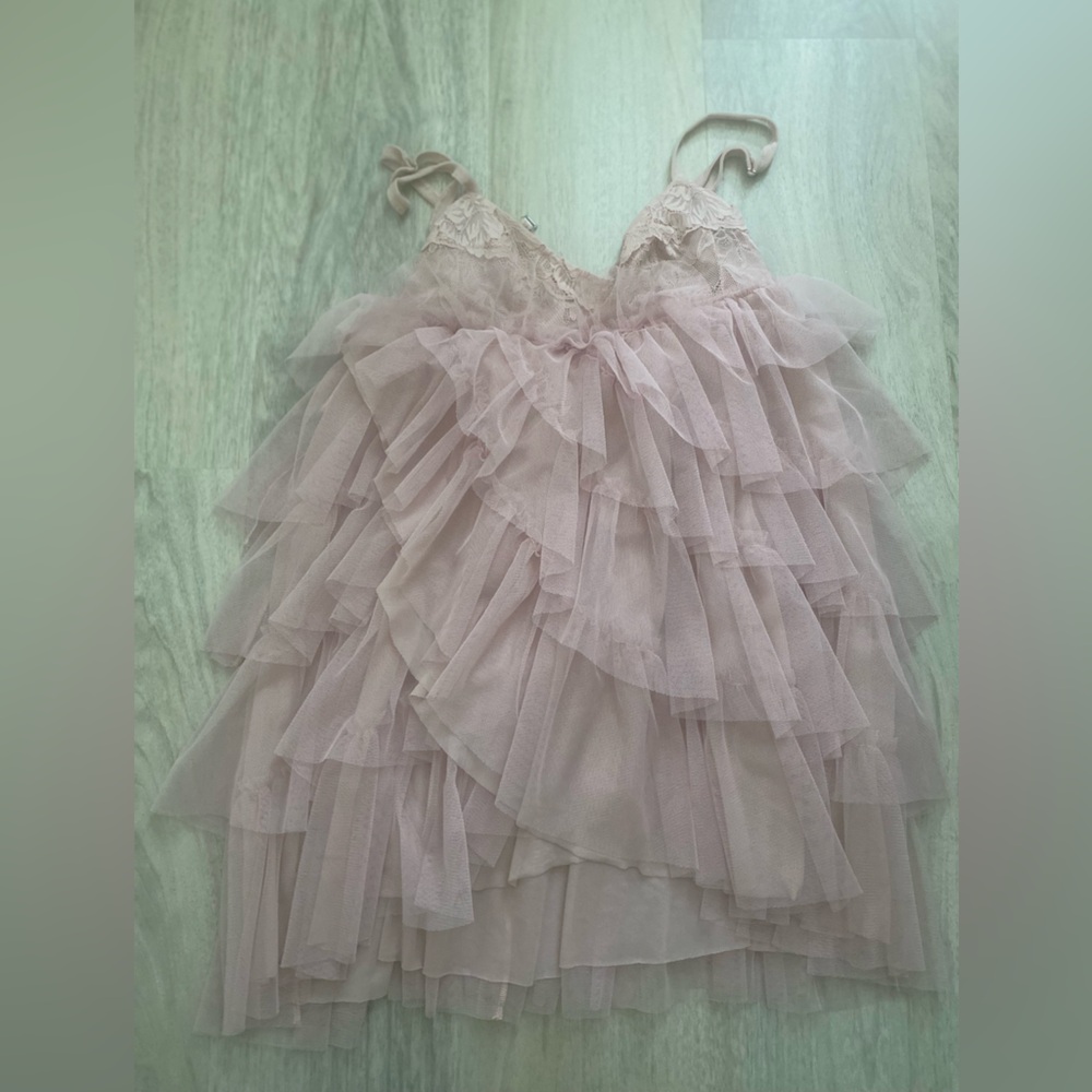 Free People Intimately Free Mini Tutu Slip Dress NWT $128 XS Pink